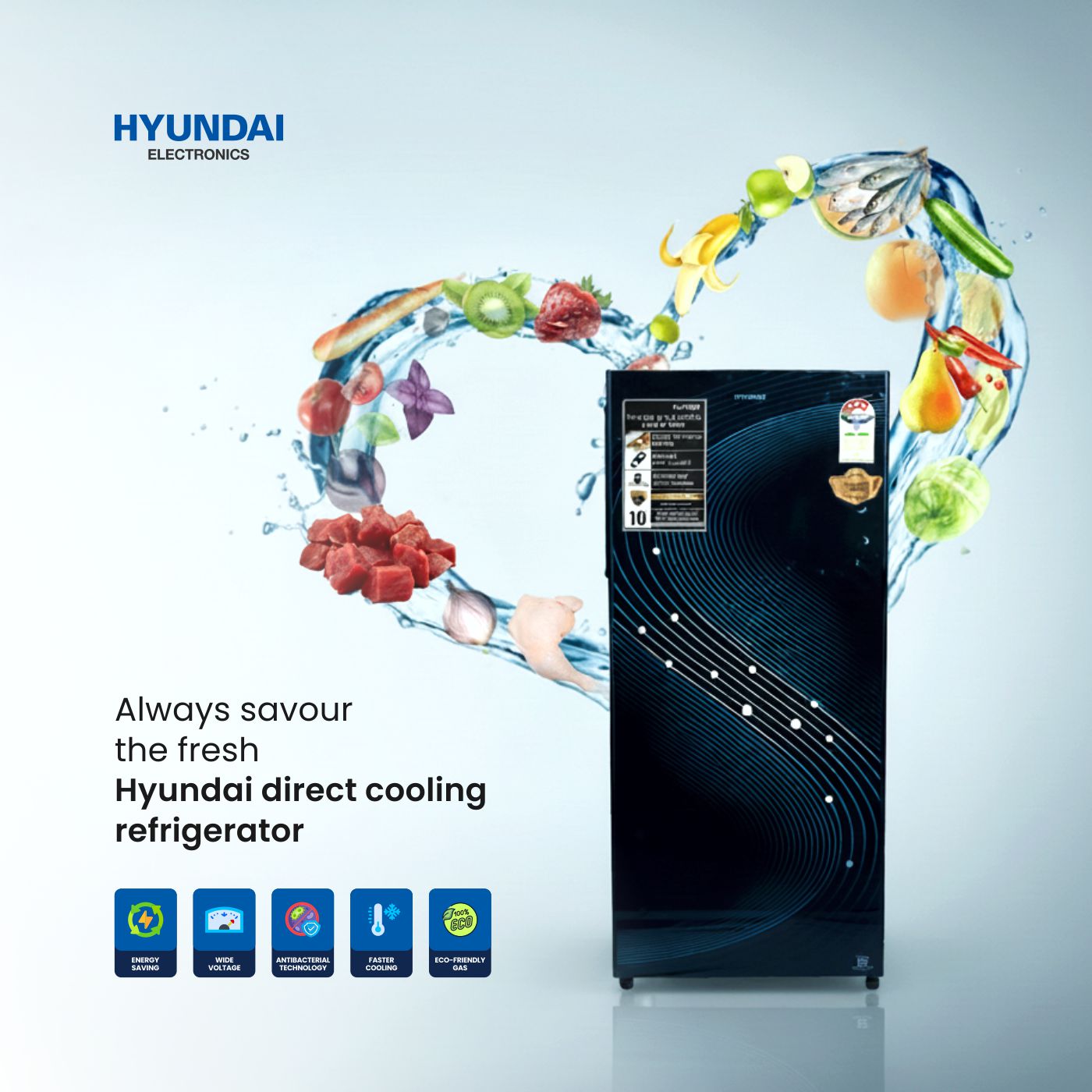 Buy Hyundai | 215 Litre Direct Cool Single Door Refrigerator | Model REFHP215 | Energy Efficient